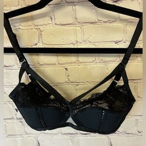 DITA VON TEESE MADAME X Signature Shaped Non Underwire Quilted Satin Bra 32C